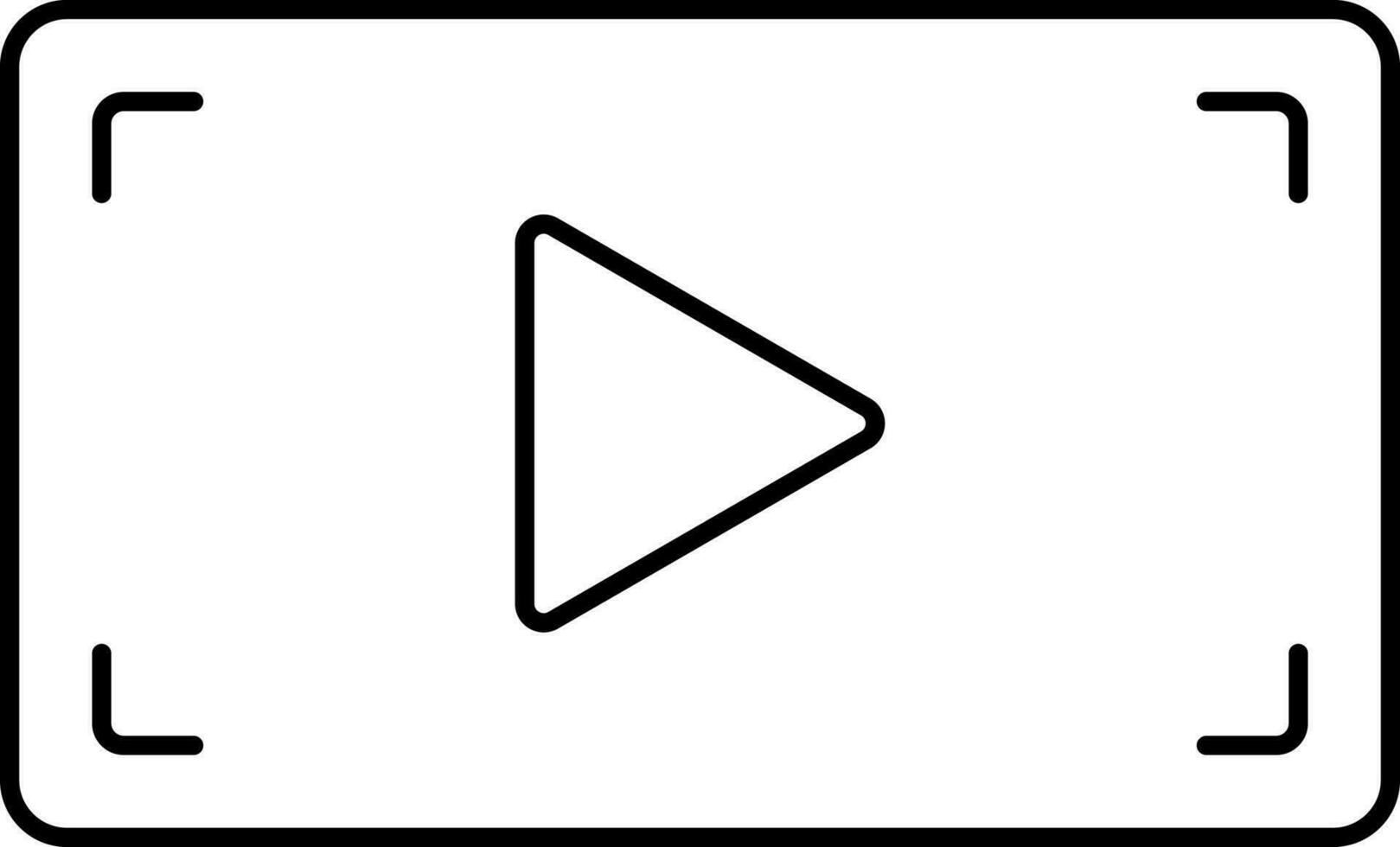 Stop Play Button Icon In Black Outline. vector