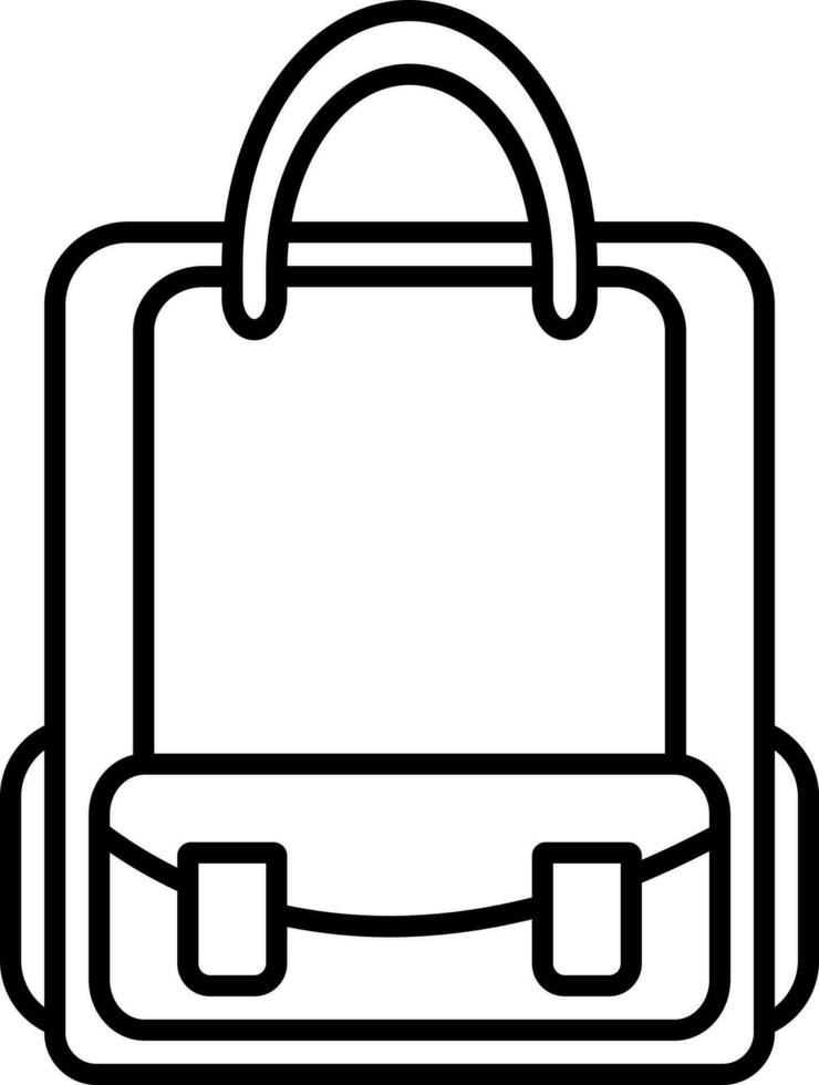 Black Thin Line Art Of Backpack Icon. vector