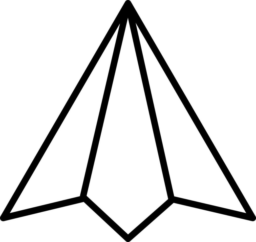 Isolated Paper Plane Icon In Black Outline. vector