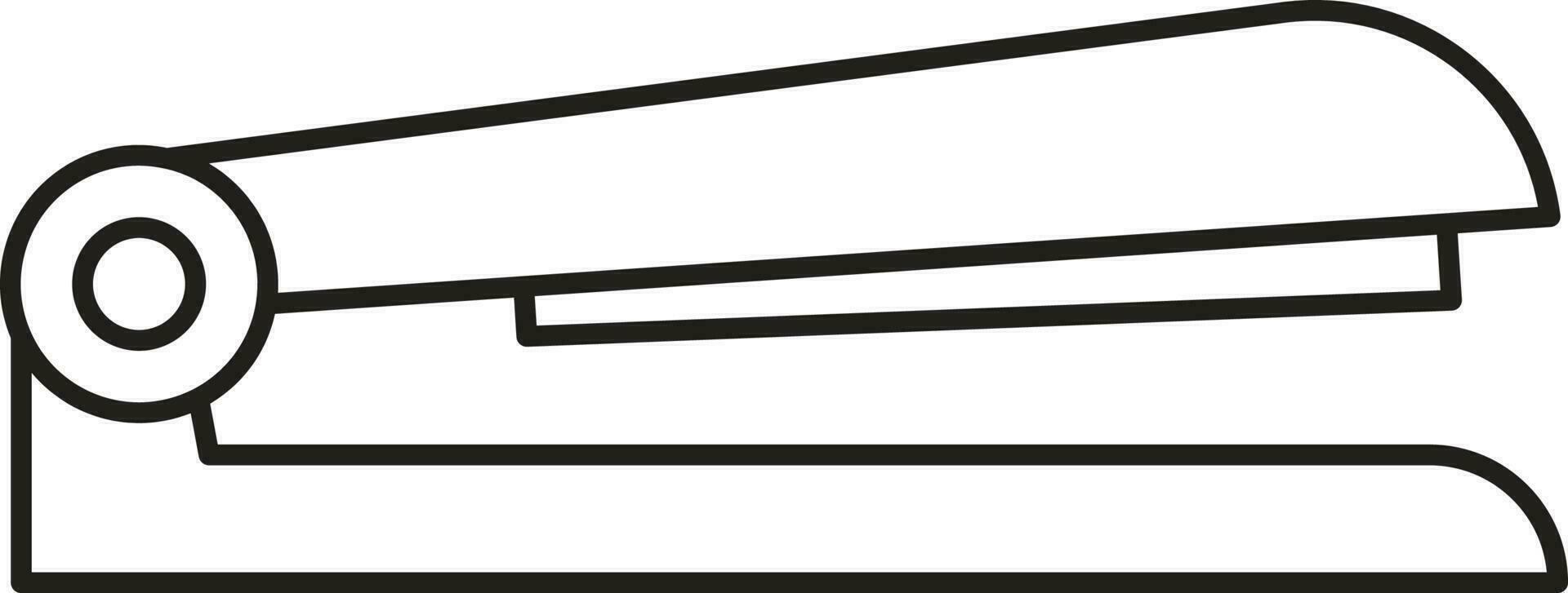 Isolated Stapler Icon In Black Outline. vector