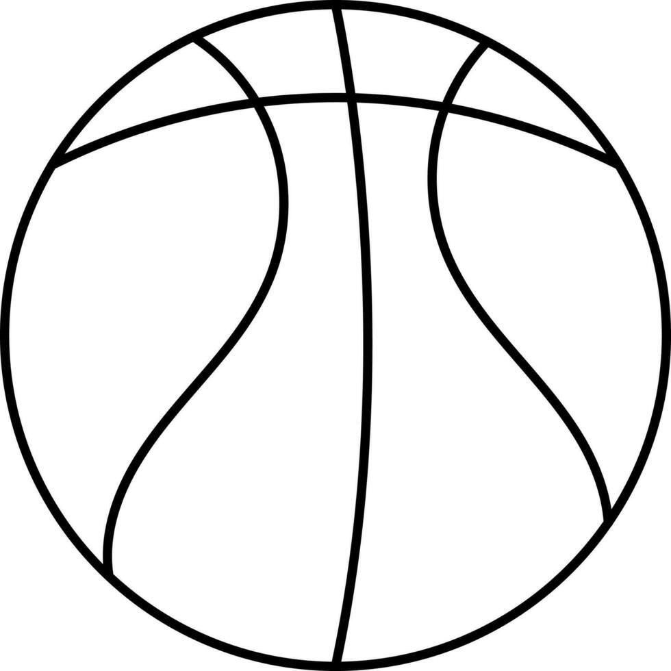 Isolated Basketball Icon In Black Thin Line Art. vector