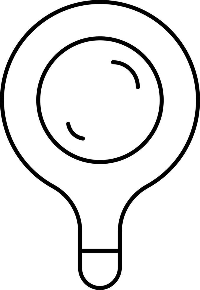 Black Outline Illustration Of Magnifying Glass Icon. vector