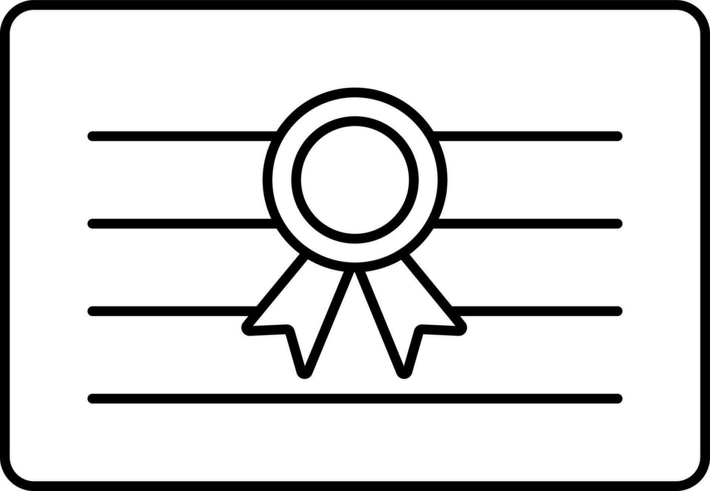 Isolated Certificate Icon In Line Art. vector