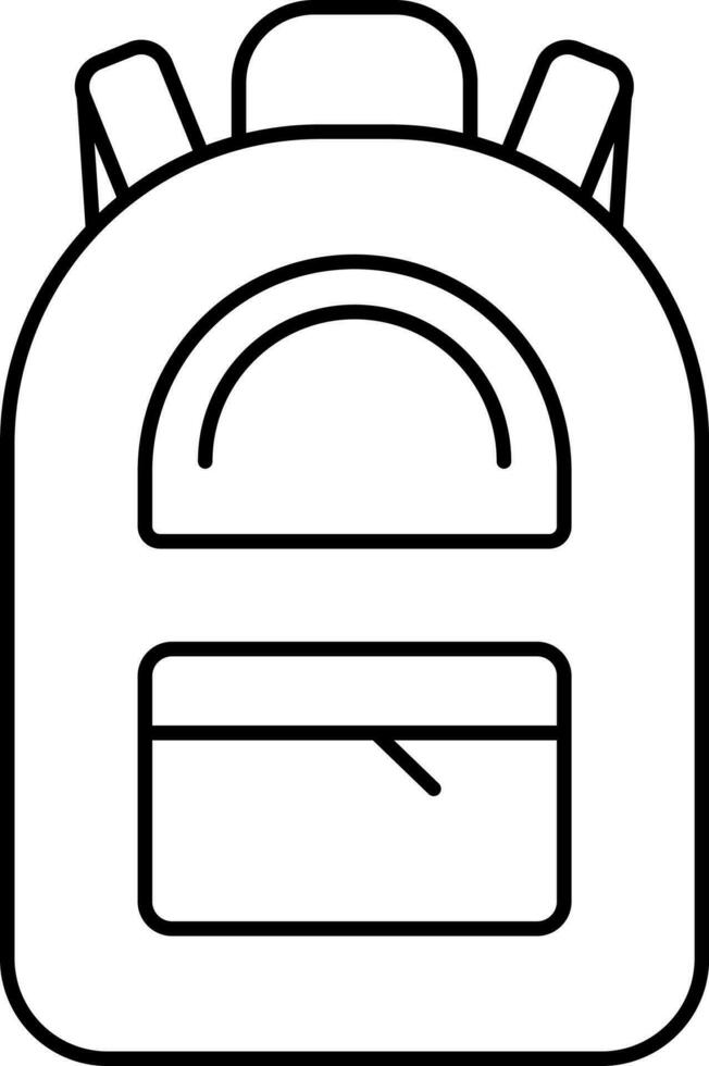 Double Pocket Backpack Outline Icon. vector