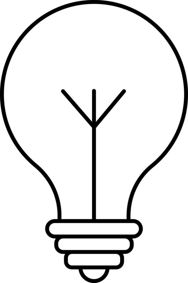 Black Outline Illustration Of Light Bulb Icon. vector
