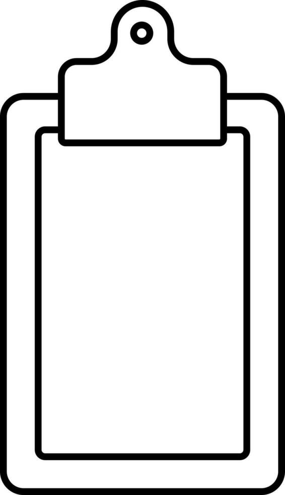 Blank Clipboard Icon In Line Art. vector