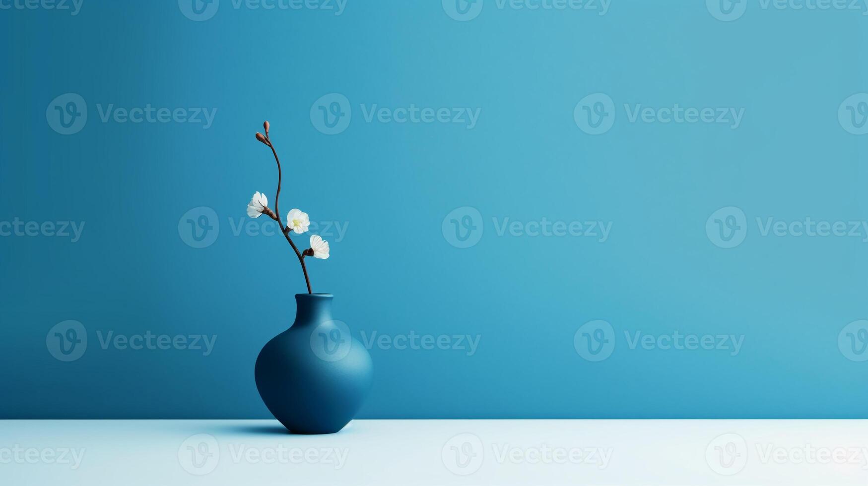 A stunning image of a minimalist blue, showcasing the magical elegance found in simplicity. photo