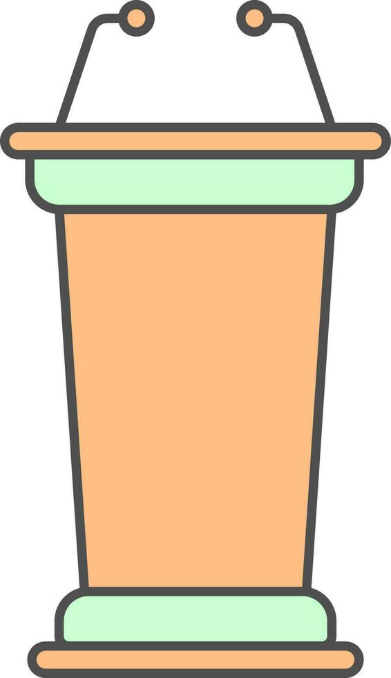 Isolated Tribune Icon In Green And Orange Color. vector