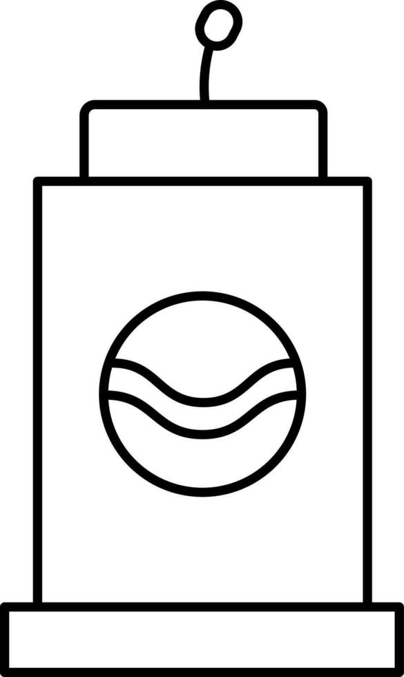 Black Outline Illustration Of Mic Podium Icon. vector