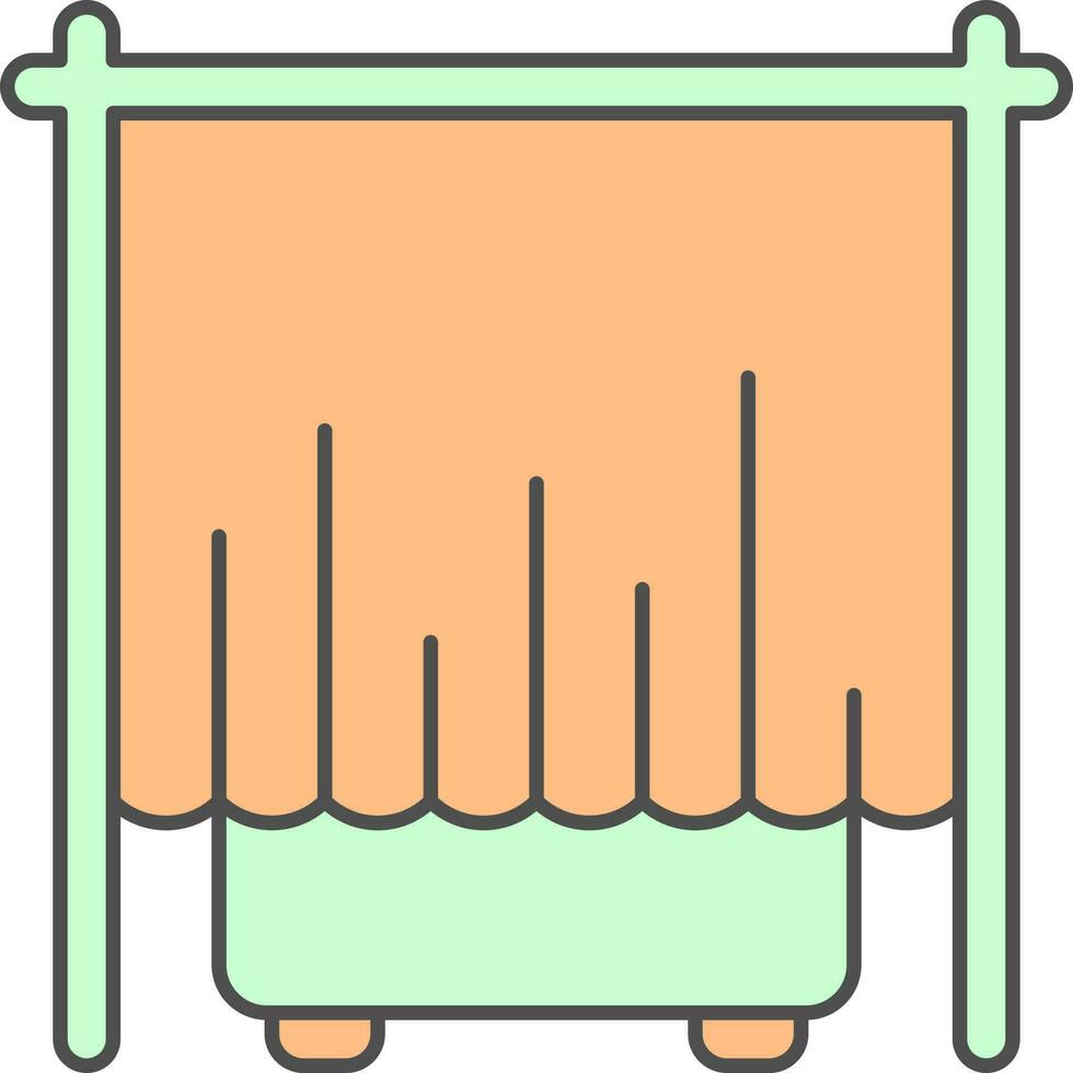 votación cabina icono en verde y naranja color. vector