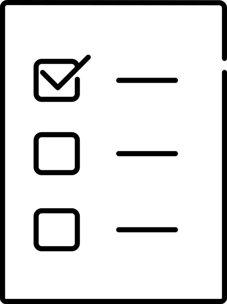 Black Stroke Style Choose Or Select Option List Icon. vector