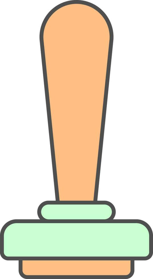 Stamper Icon In Orange And Green Color. vector