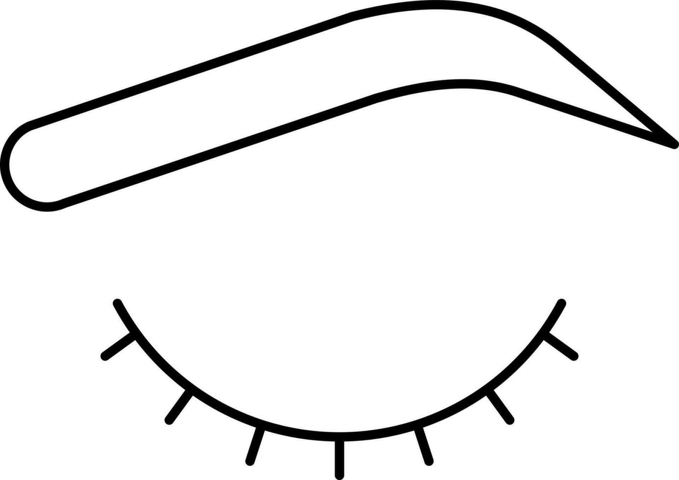 Black Line Art Of Close Eye Icon Or Symbol. vector