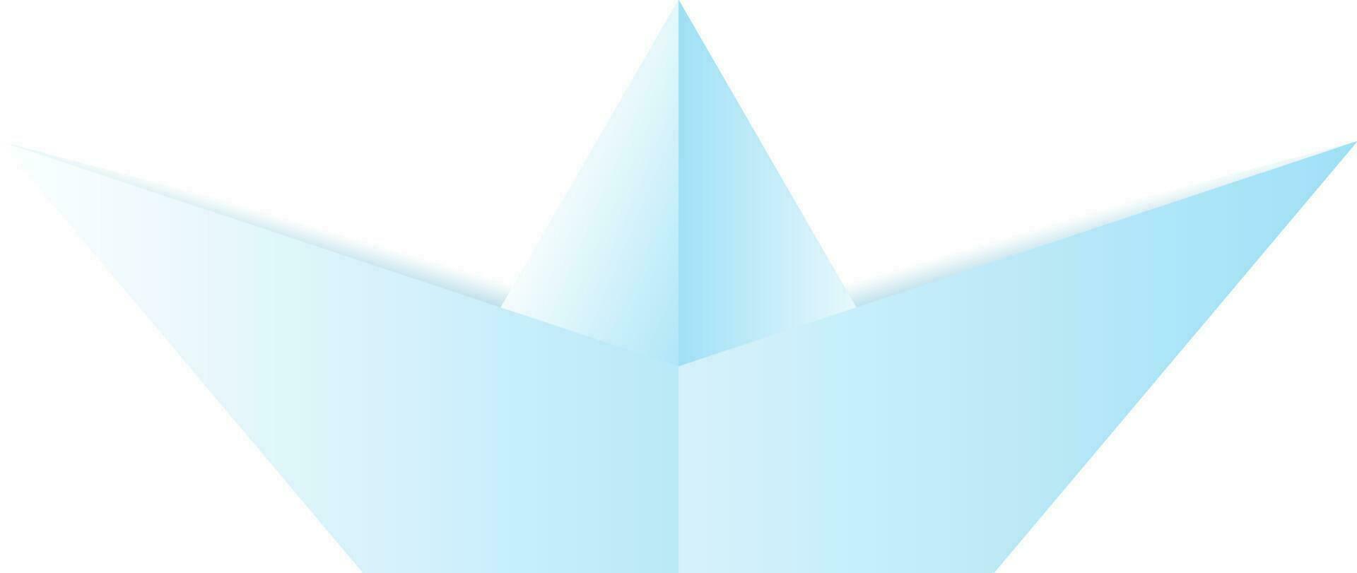 Blue Origami Boat Flat Vector. vector