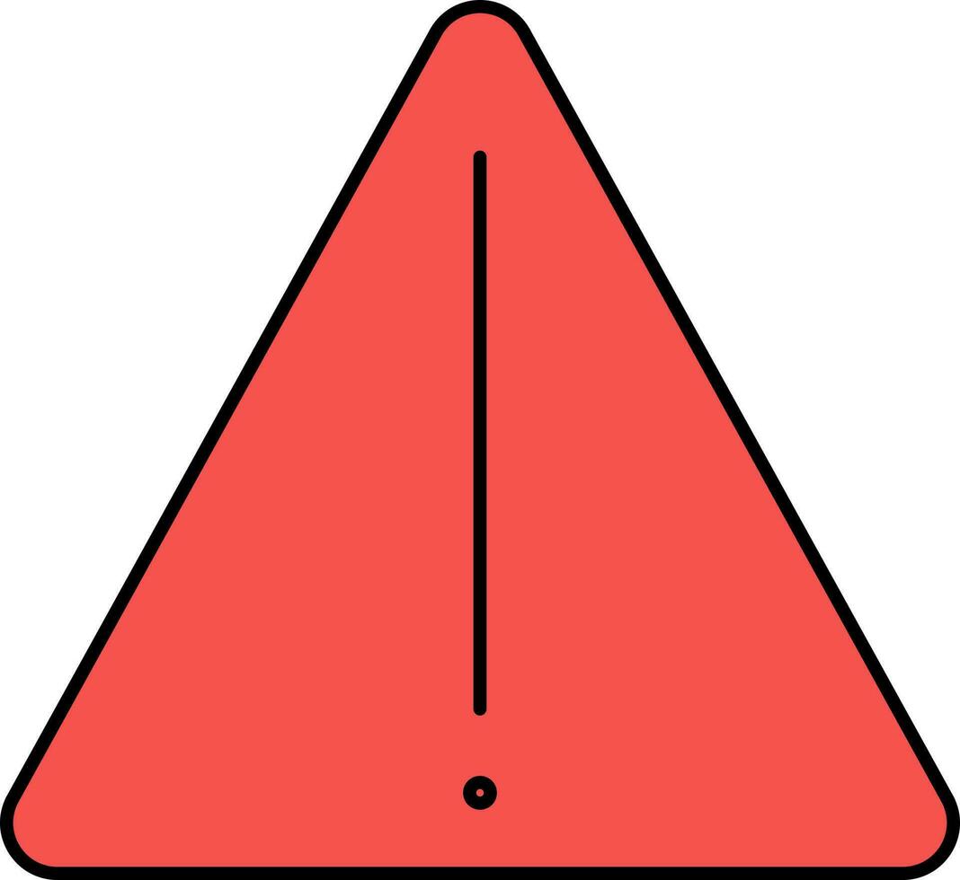 Warning Sign Icon In Red Color. vector