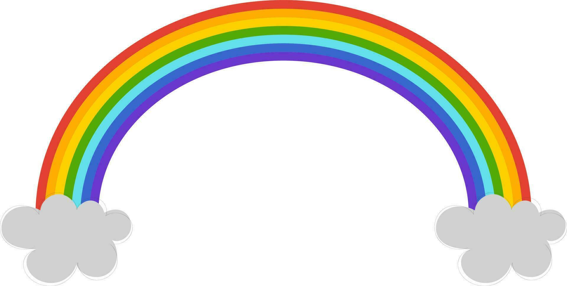 Vector Illustration of Rainbow Wave In Sky.