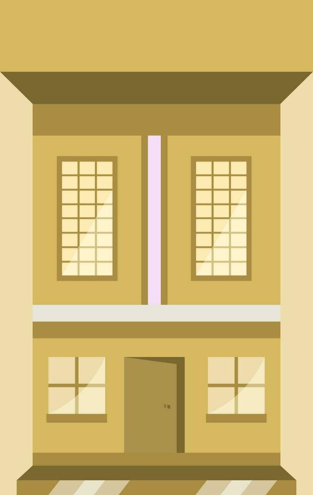 Smart Building Flat Element In Olive Color vector