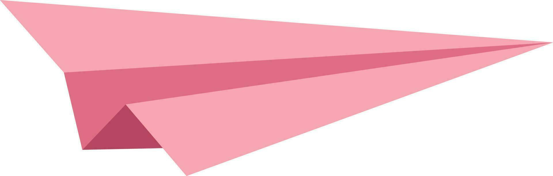 Pink Paper Plane On White Background. vector