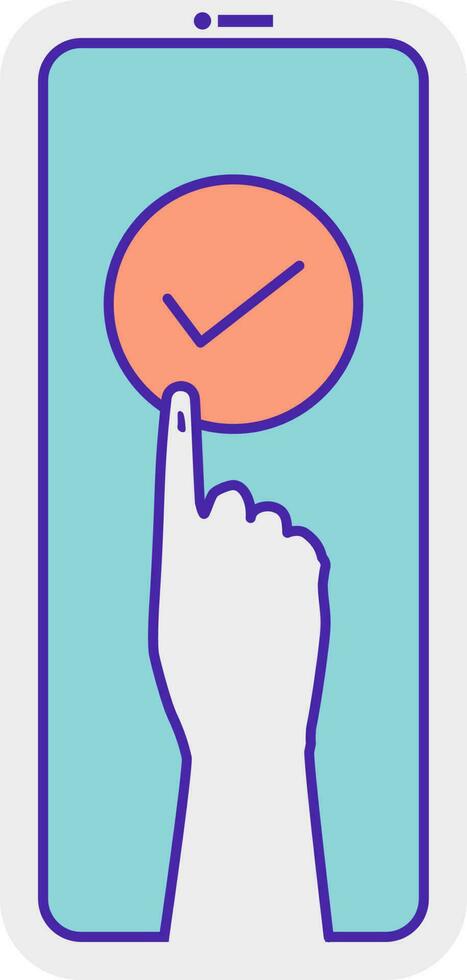 Voter Click EVM Button Flat Vector. vector