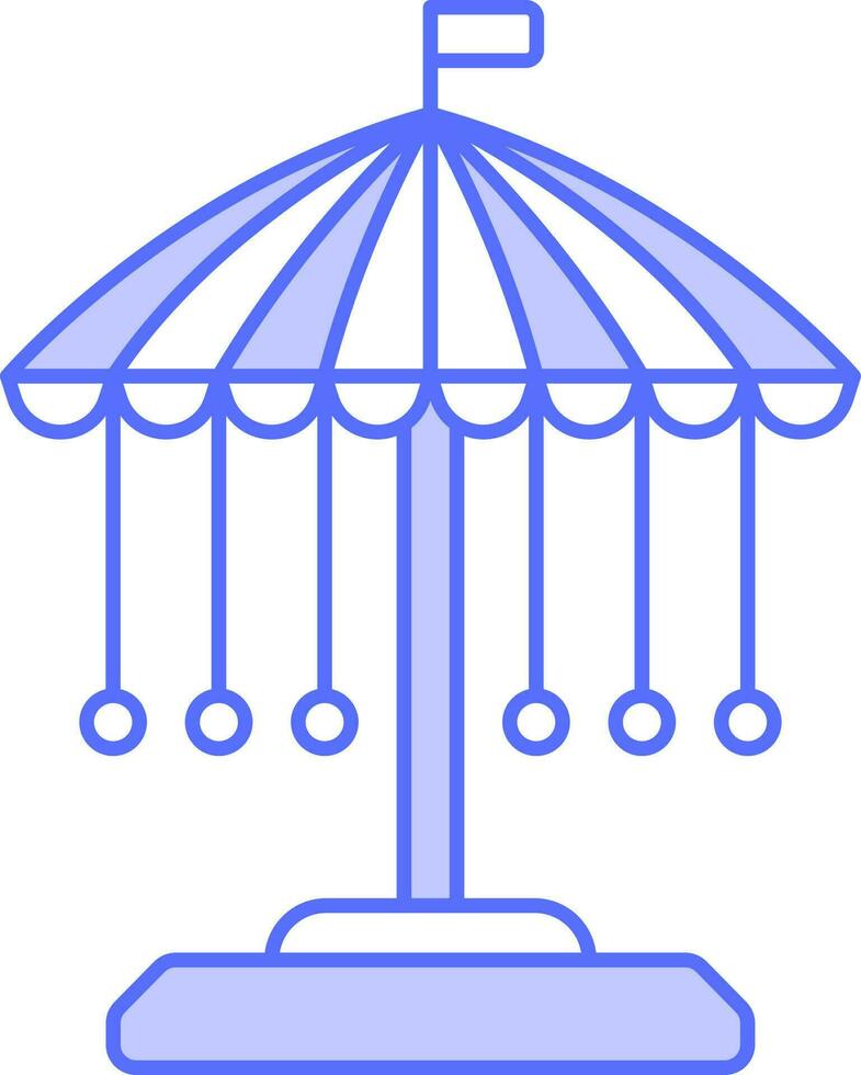 Carousel Swing Icon In Blue And White Color. vector