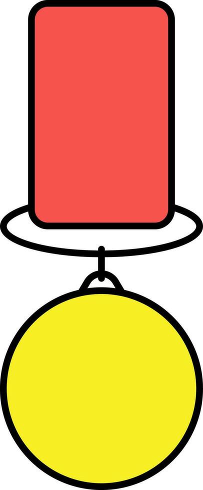 Medal Icon In Red And Yellow Color. vector