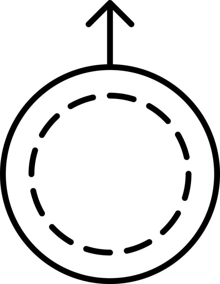 Money Growth Icon In Black Line Art. vector