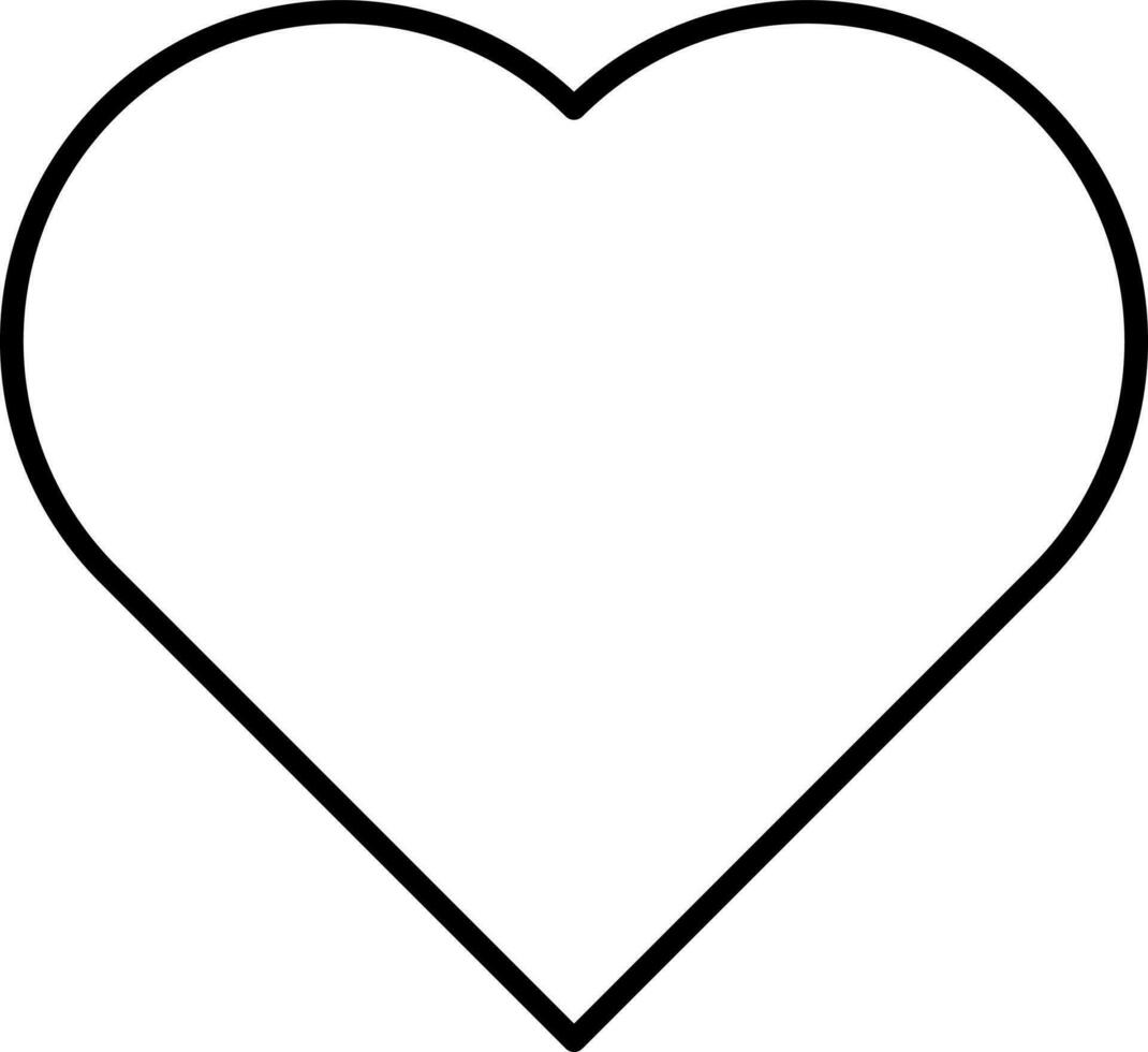 Heart Icon Or Symbol In Black Line Art. vector