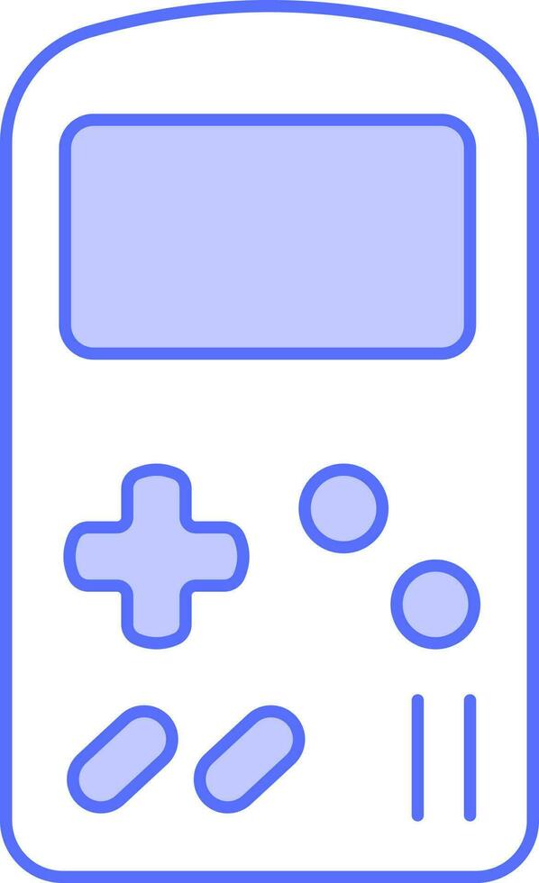 Gameboy Game Icon In Blue And White Color. vector
