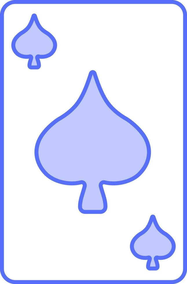 Spade Playing Card Icon In Blue And White Color. vector