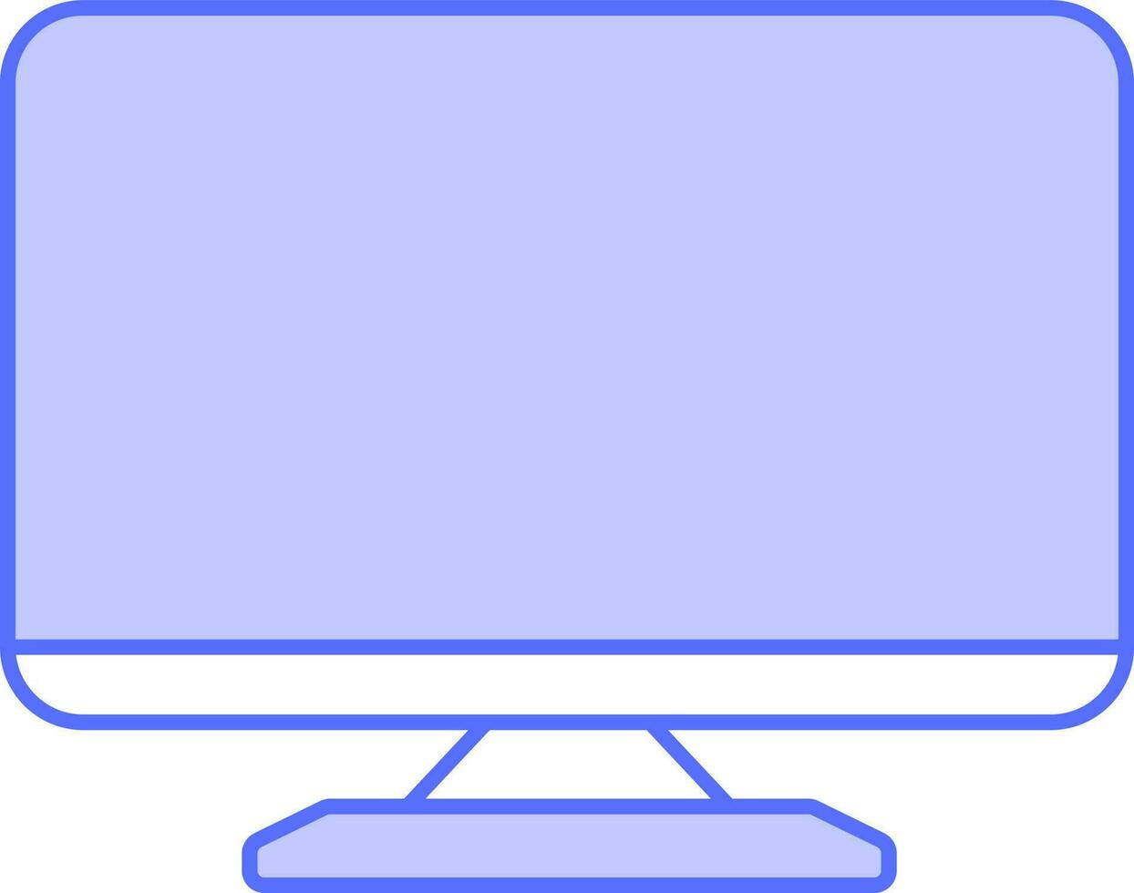 Blue Desktop Icon In Flat Style. vector