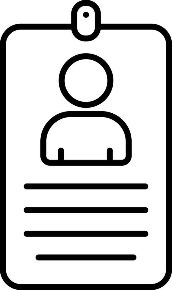 Id Card Icon In Black Linear Art. vector