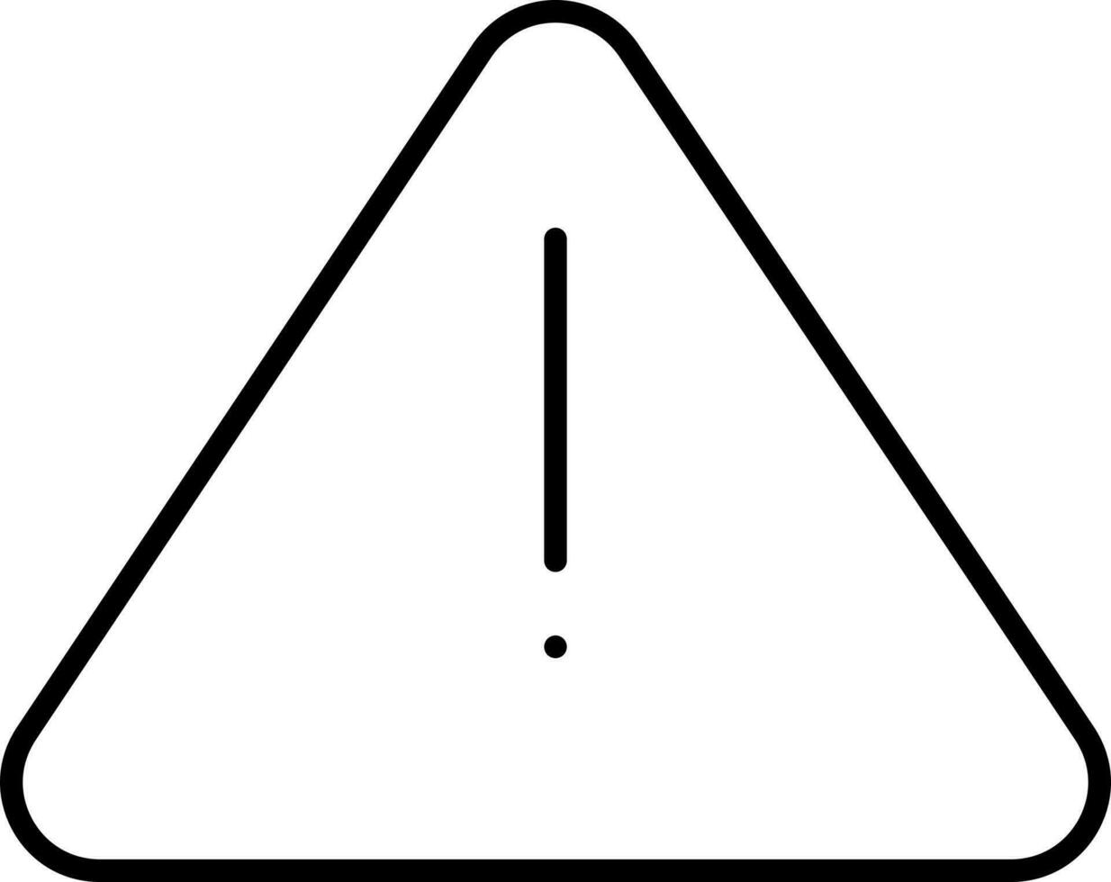 Warning Sign Icon In Black Outline. vector