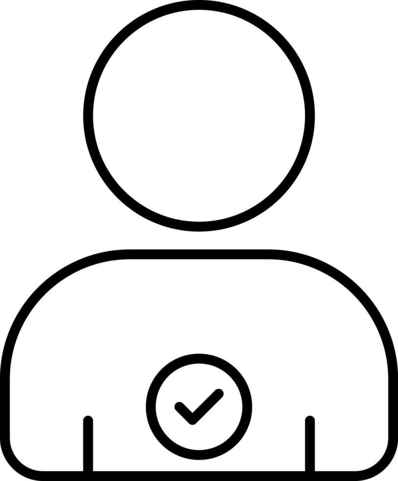Isolated Approved User Icon In Line Art. vector