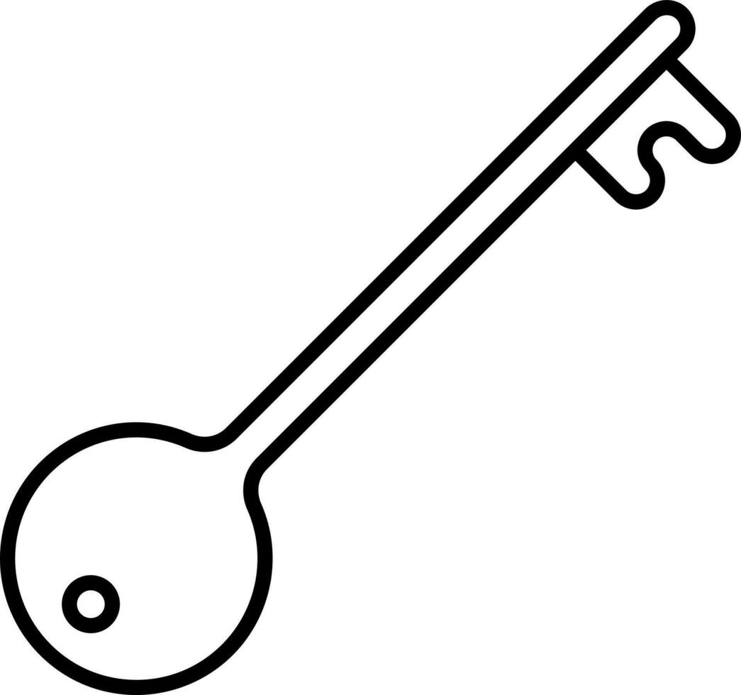 Isolated Key Icon In Black Line Art. vector