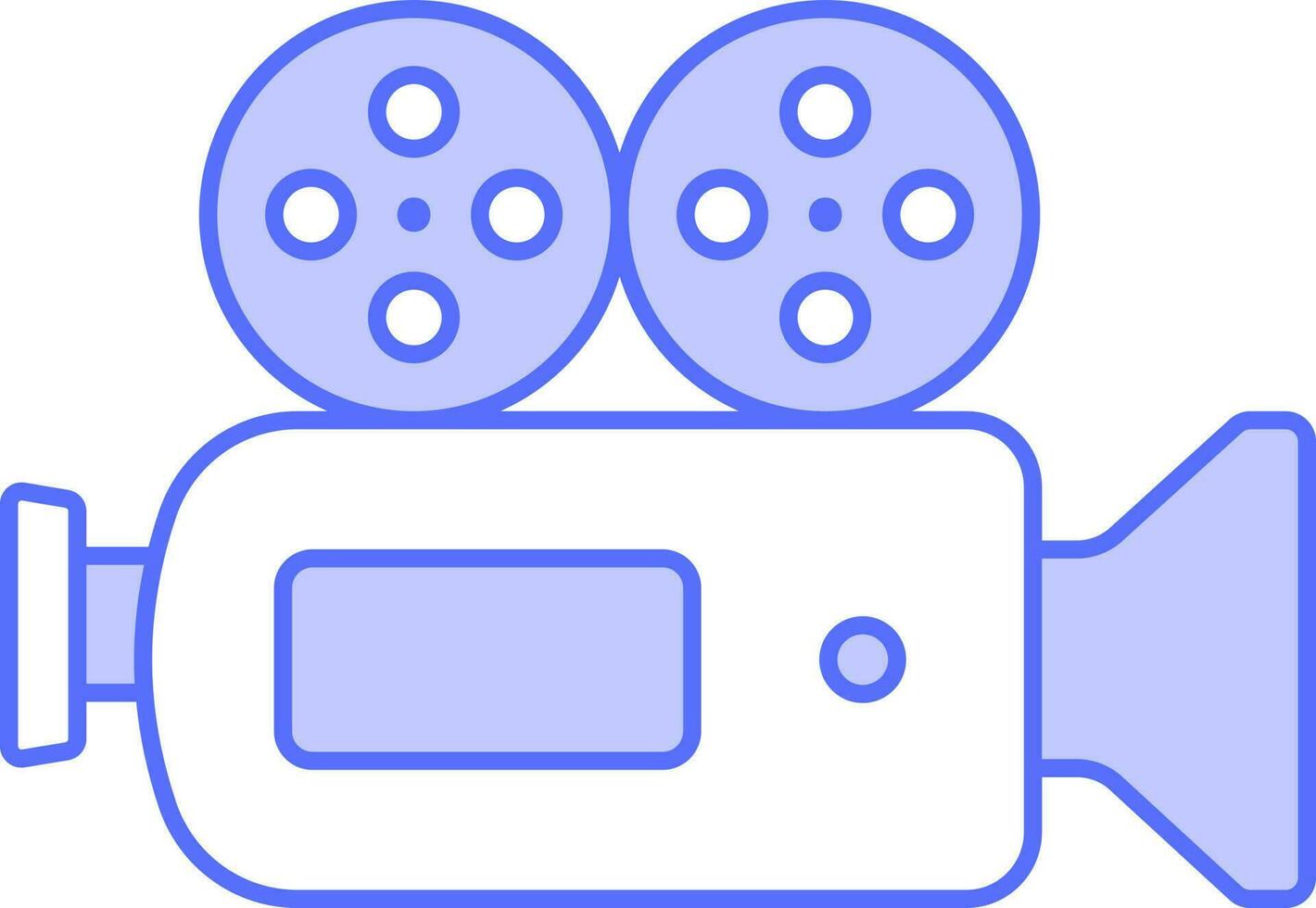 Video Camera Icon In Blue And White Color. vector