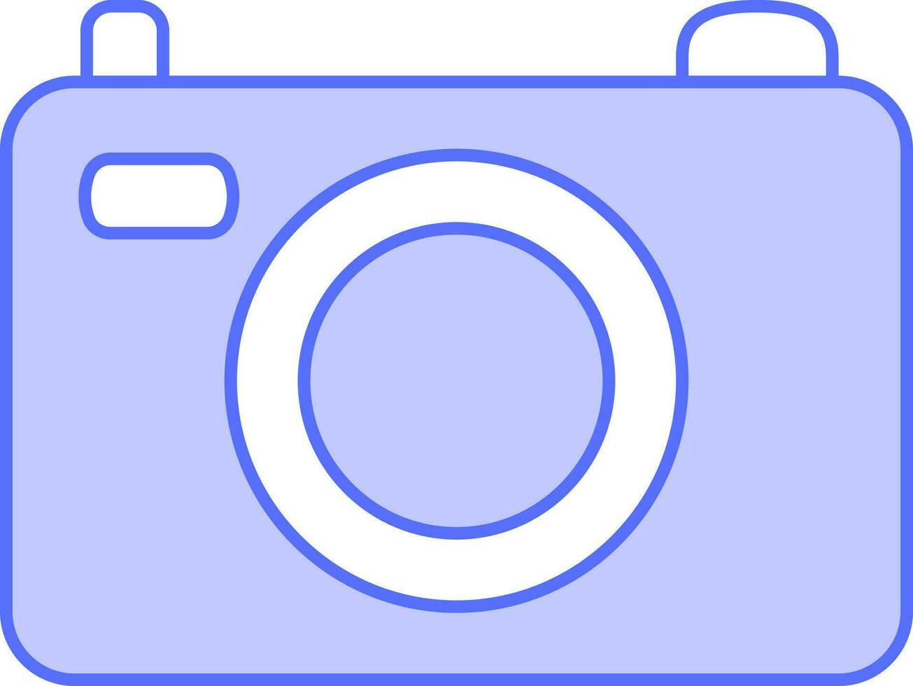 azul y blanco cámara icono en plano estilo. vector