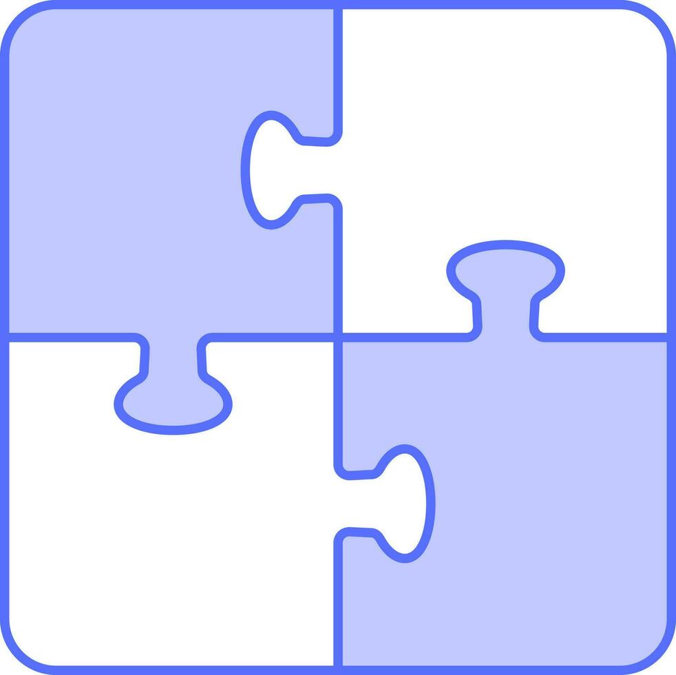 rompecabezas rompecabezas icono en azul y blanco color. vector