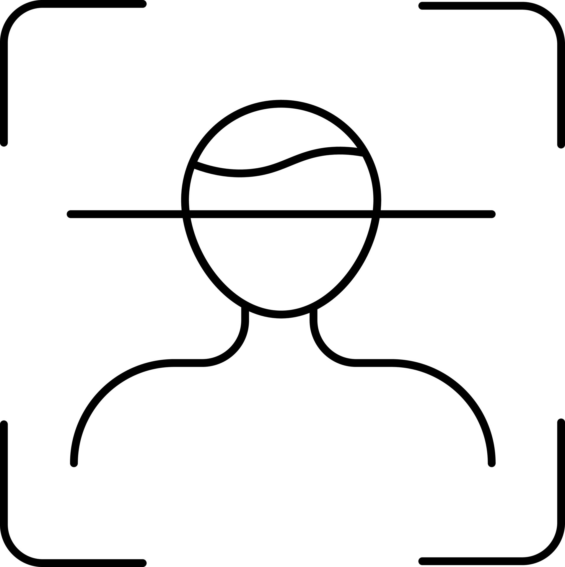Face Recognition Icon In Black Linear Art. 24182556 Vector Art at Vecteezy