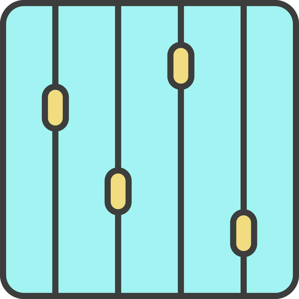 Flat Equalizer Icon In Turquoise And Yellow Color. vector