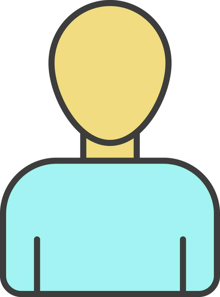 User Icon In Turquoise And Yellow Color. vector
