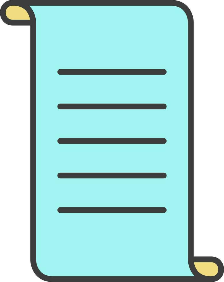 Scroll Paper Icon In Turquoise Color. vector