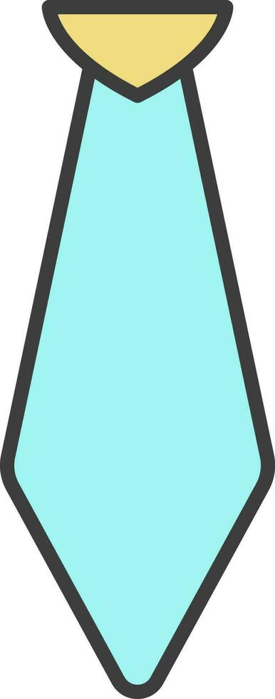 Isolated Tie Icon In Turquoise And Yellow Color. vector