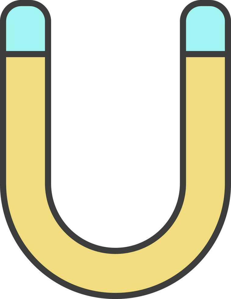 Illustration Of Magnet Icon In Yellow And Turquoise Color. vector