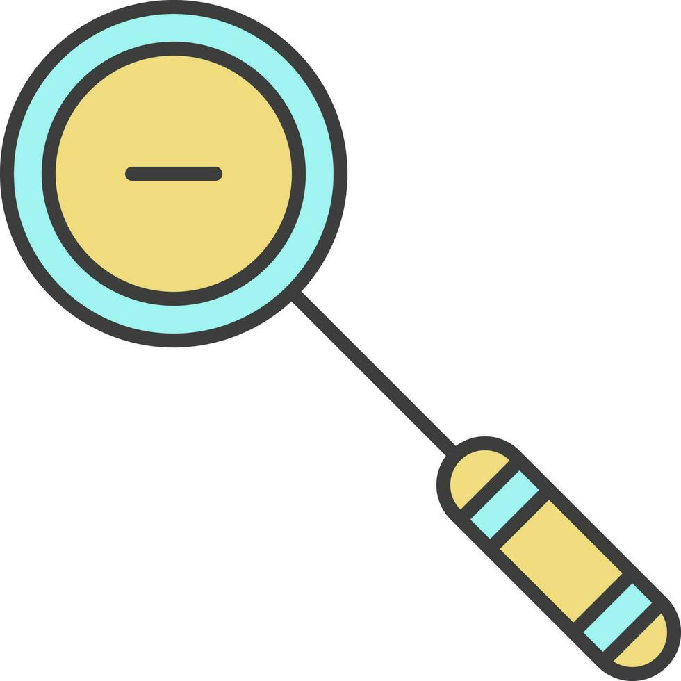 Zoom Out Icon In Turquoise And Yellow Color. vector