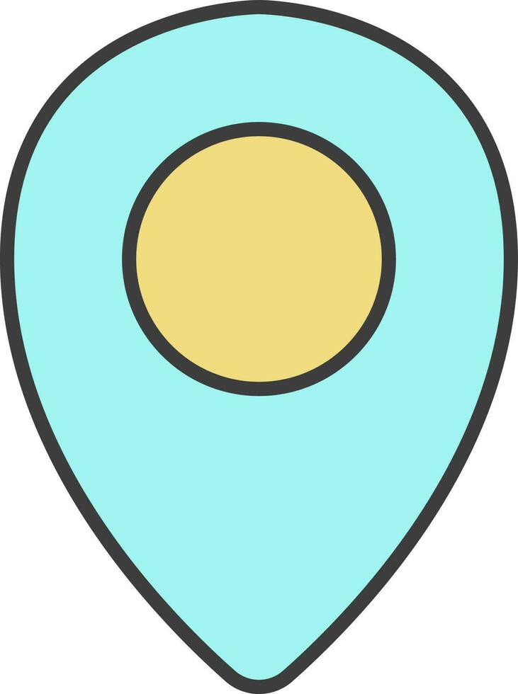 Map Pointer Icon In Yellow And Turquoise Color. vector