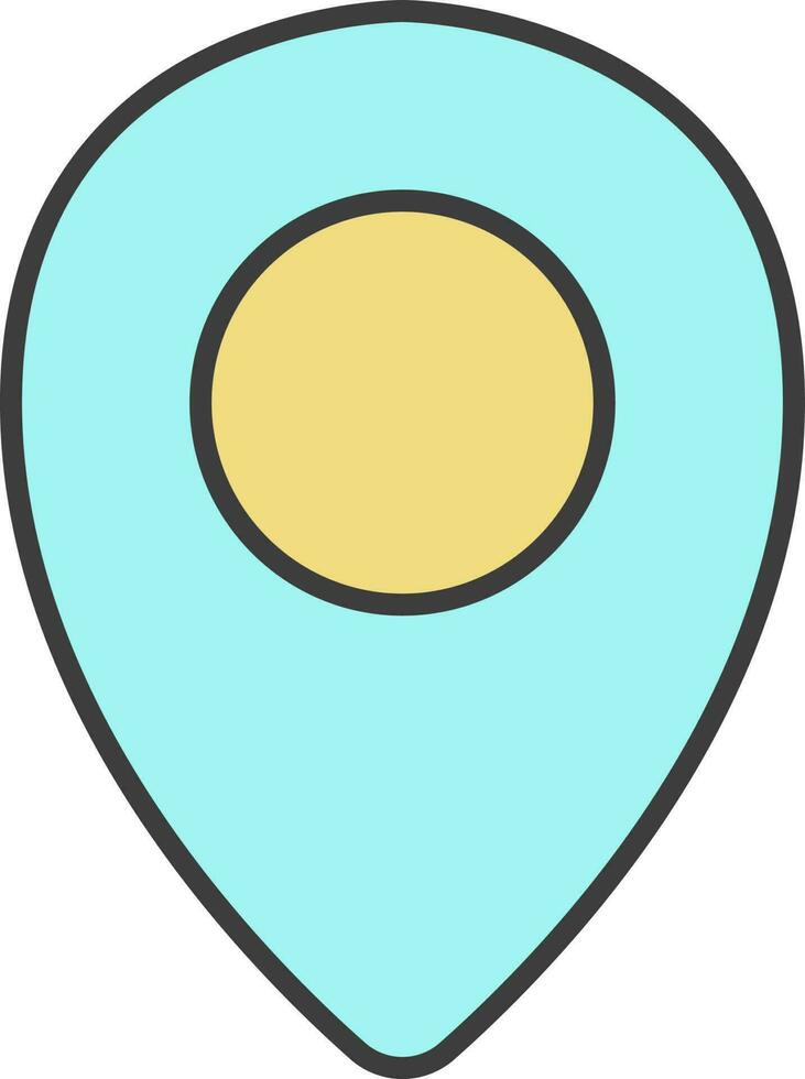 Map Pointer Icon In Yellow And Turquoise Color. vector