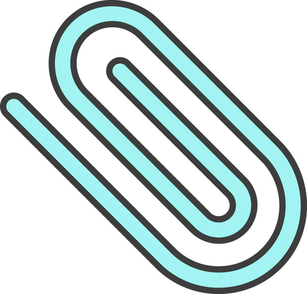 Isolated Paperclip Icon In Turquoise Color. vector