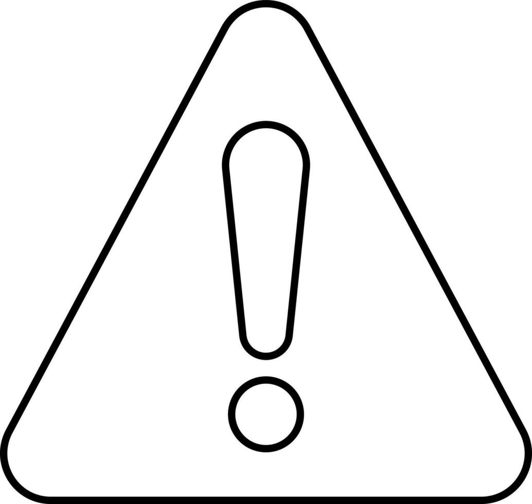 Warning Sign Icon In Black Outline. vector