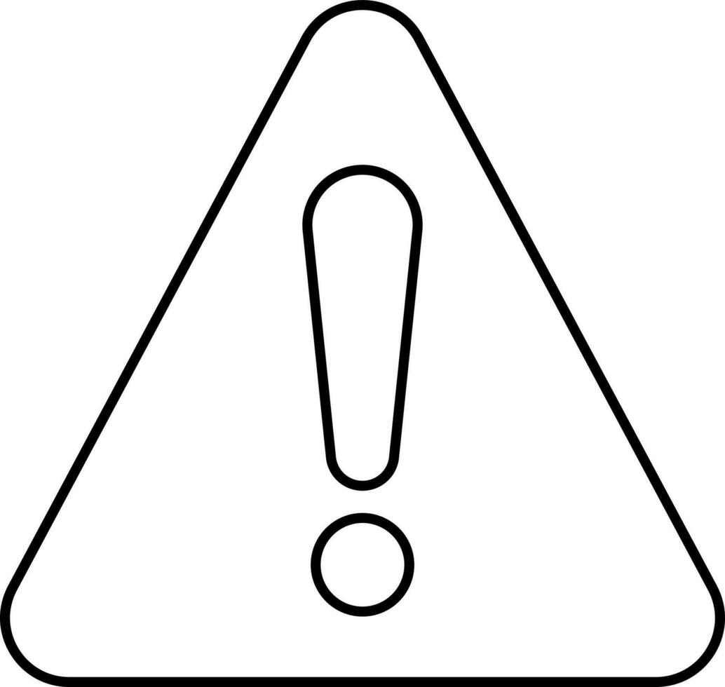 Warning Sign Icon In Black Outline. vector