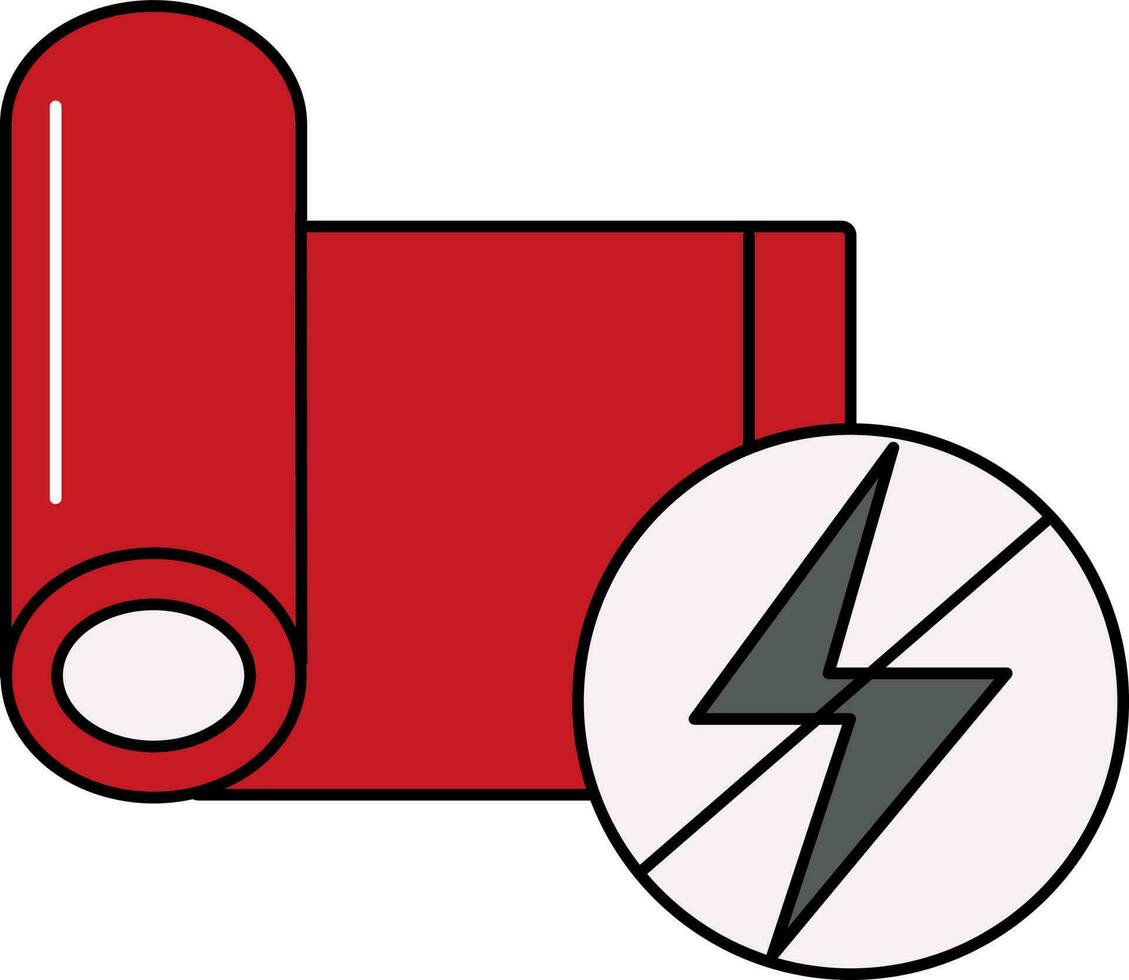 Antistatic Fabric Roll Icon In Red And Gray Color. vector